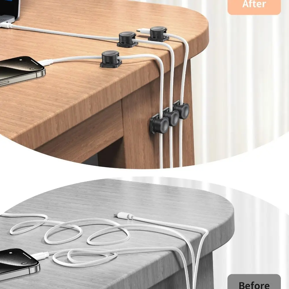 8Pcs Multifunction Self-adhesive Magnetic Cable Clips Charging Line Desktop Adjustable Cord Holder Fixed Cable Organizer Holder