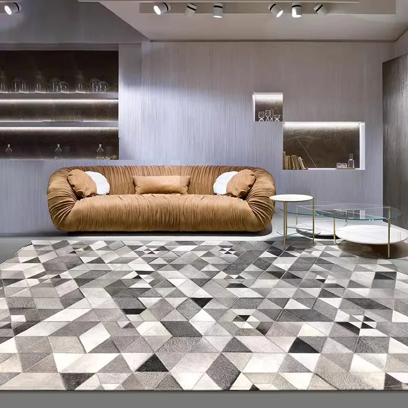 Handmade Real Cowhide Carpet for Living Room Natural Cow Hide  Leather Bedroom Area Rug Parlor Sofa Floor Mat Customize