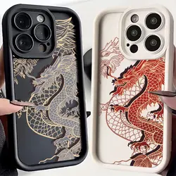 Luxury Fashion East Dragon Phone Case For Xiaomi Mi 14 13 12 14T 11 Lite 12T Poco M6 X6 F4 F5 X3 X4 X5 C40 GT 4G 5G Back Cover