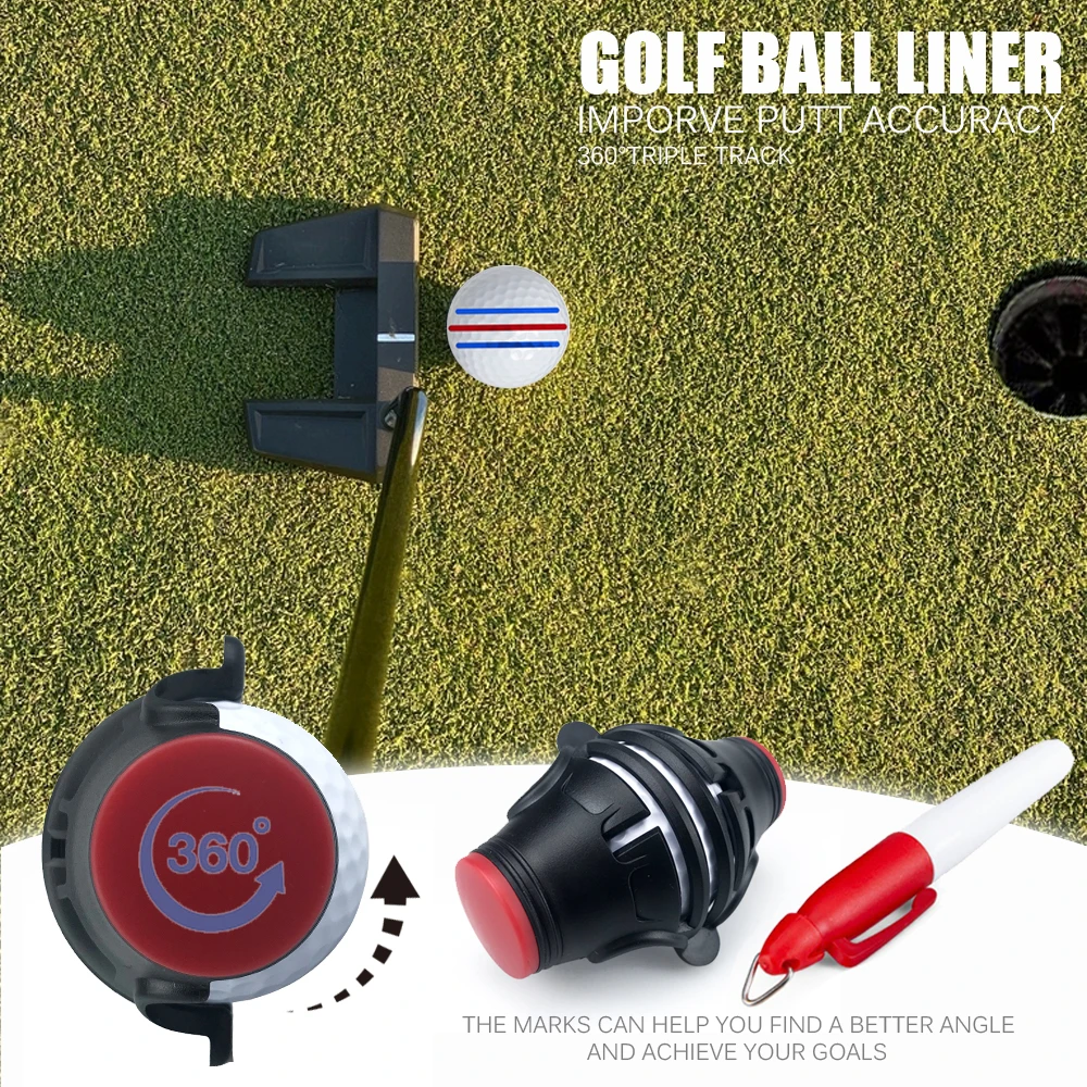 360 Degree Rotating Golf Ball Liner Marker Template Marker Pen Golf Putting Positioning Imporve Putt Accuracy Aids Golf Tools