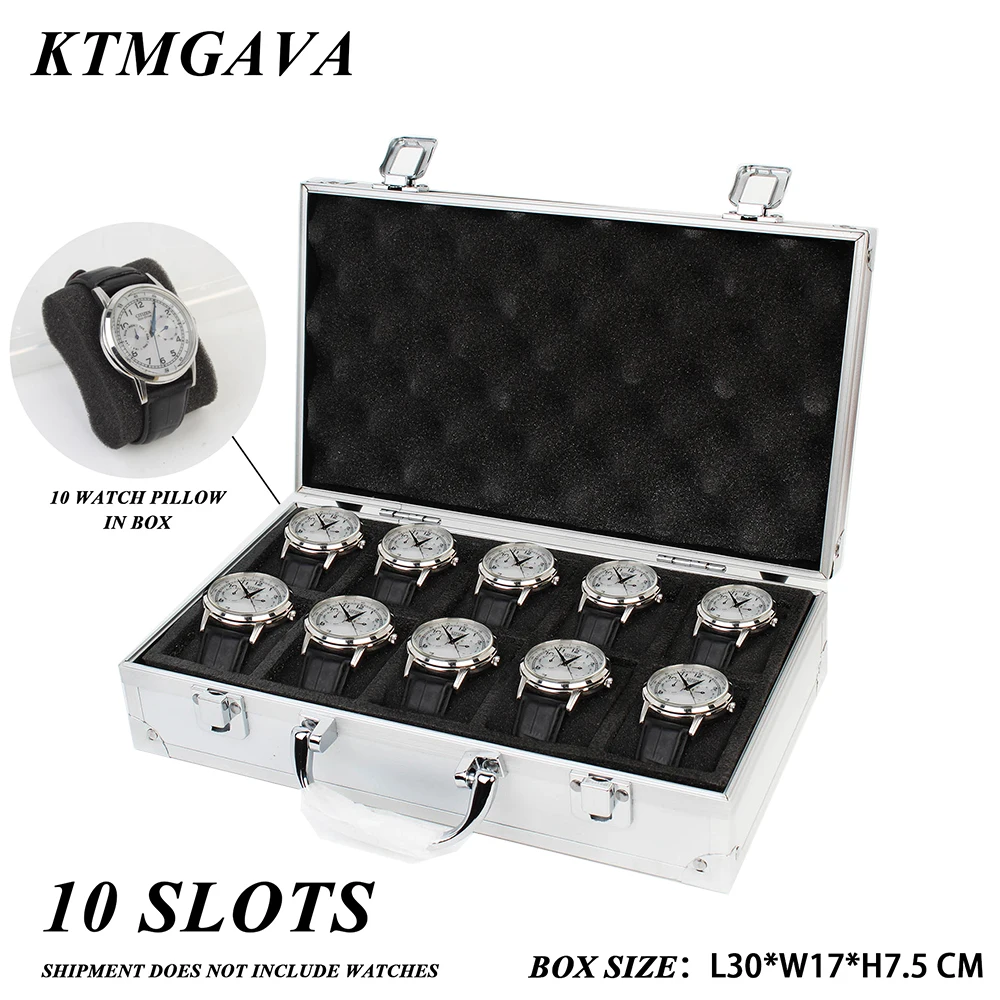 10 Slots Watch Storage Box  Aluminum Alloy Useful Jewelry Wrist Watches Holder Display Box Watch Holder Box Organizer Toolbox