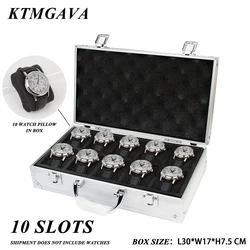 10 Slots Watch Storage Box  Aluminum Alloy Useful Jewelry Wrist Watches Holder Display Box Watch Holder Box Organizer Toolbox