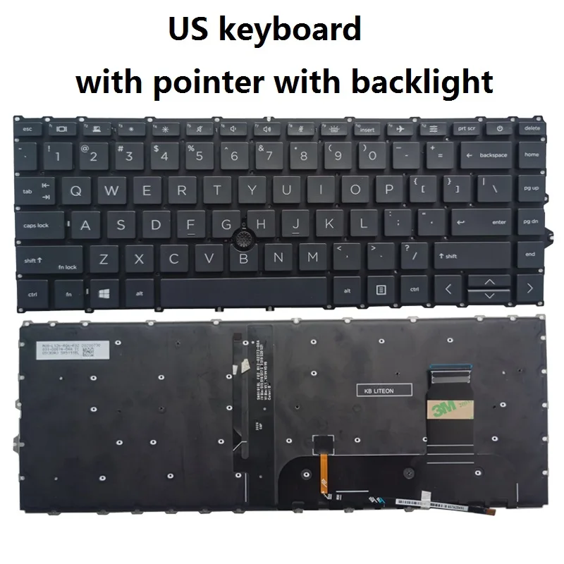 Imagem -05 - Teclados Portáteis com Bastão Apontador no Frame hp Elitebook 840 g7 840 g8 745 g7 Russo Eua uk Espanhol e Latim Novo