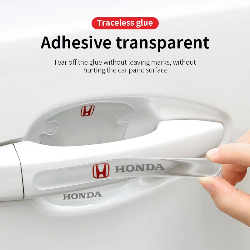 8 pcs Car Door Bowl Anti-collision Protector For Honda Civic Accord City Fit Mugen Vezel CR-V Pilot HR-V Bumper Strip Sticker