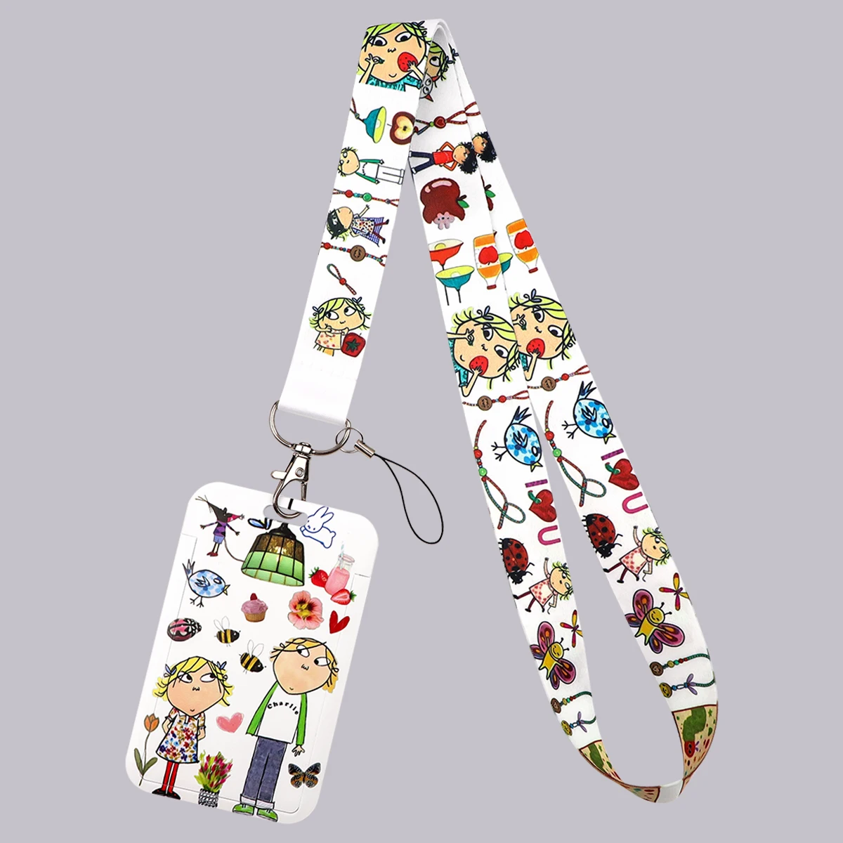 Cute Cartoon Character Credential Holder Lovely Anime Neck Strap Lanyard for Key Keychain USB Badge Holder Keyring Accessories