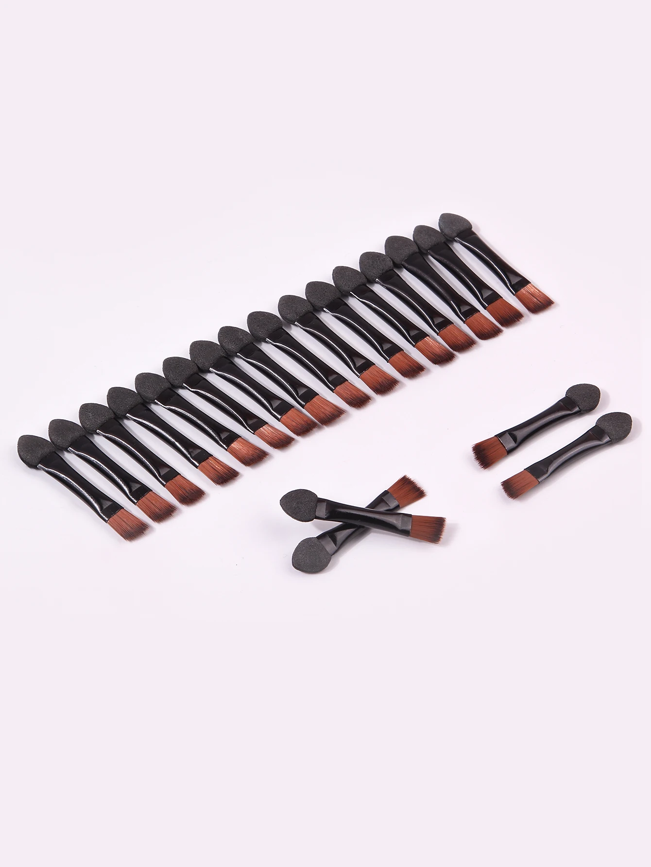 Toller Wert für 20 Stück! Mini-Lidschattenpinsel aus doppelköpfigem Schwamm für Anfänger, tragbare Version der Augenbrauenpinsel und Eyelinerpinsel