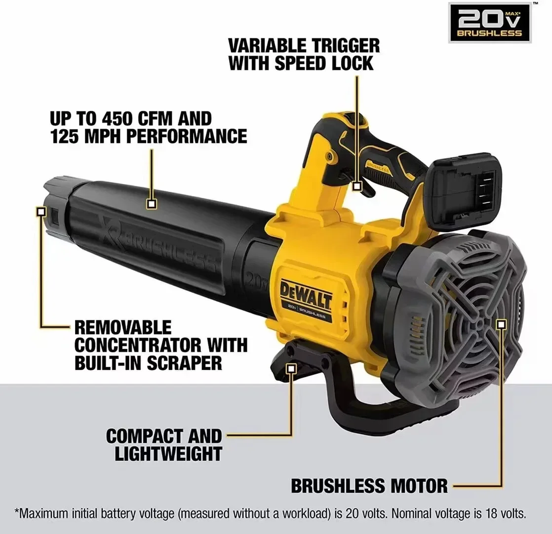 Nowy DEWALT DCMBL562N 18V bezszczotkowa dmuchawa DCMBL562 bezprzewodowa dmuchawa powietrza odkurzacz do dmuchania kurzu tylko korpus komputera