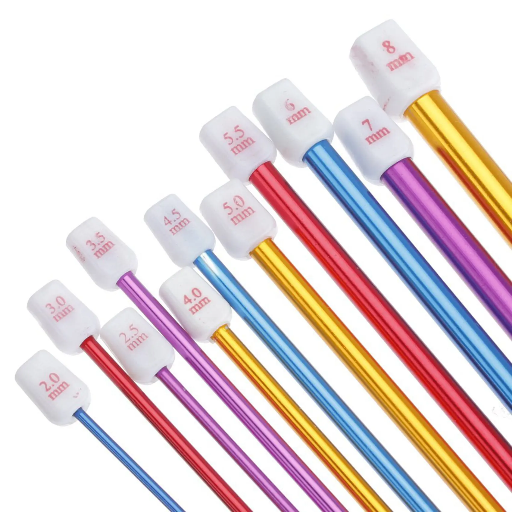

KIKI 22Pcs 10.6 Inch Multicolour Aluminum TUNISIAN AFGHAN Crochet Hook Knit Needles Set 2-8Mm