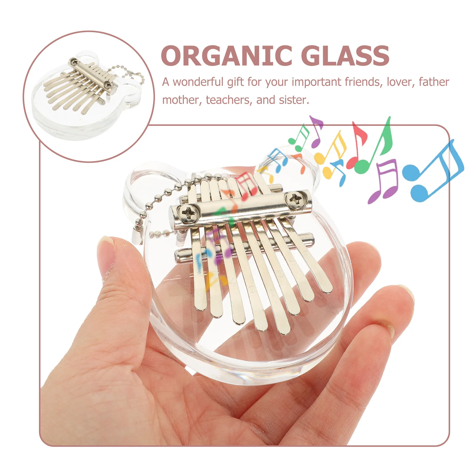 

Clear Cartoon Bear Shape 8 Keys Kalimba Thumb Piano Portable Finger Musical Instrument for Beginners Home Relaxation Water