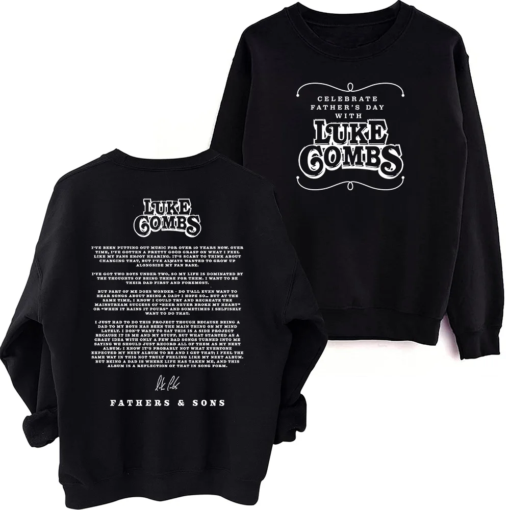 Luke Combs Fathers & Sons Sweatshirt Harajuku Round Neck Long Sleeve Oversized Tops Fans Gift Tops