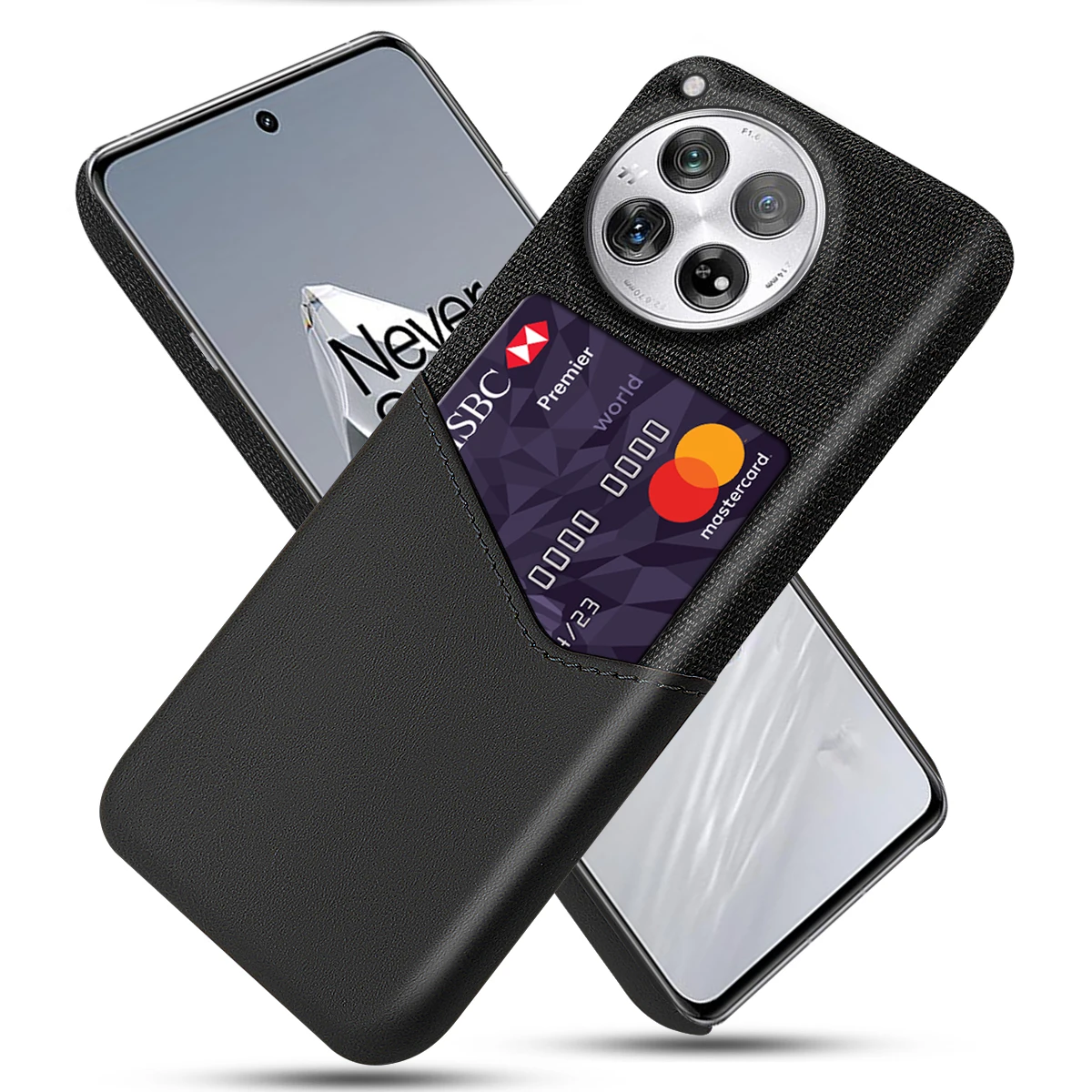 

Business Case For OnePlus 12 Funda Febric Card Holder Cover For One Plus 12 1+12 5G 6.82" PJD110 CPH2573 CPH2581 Case Capa Coque