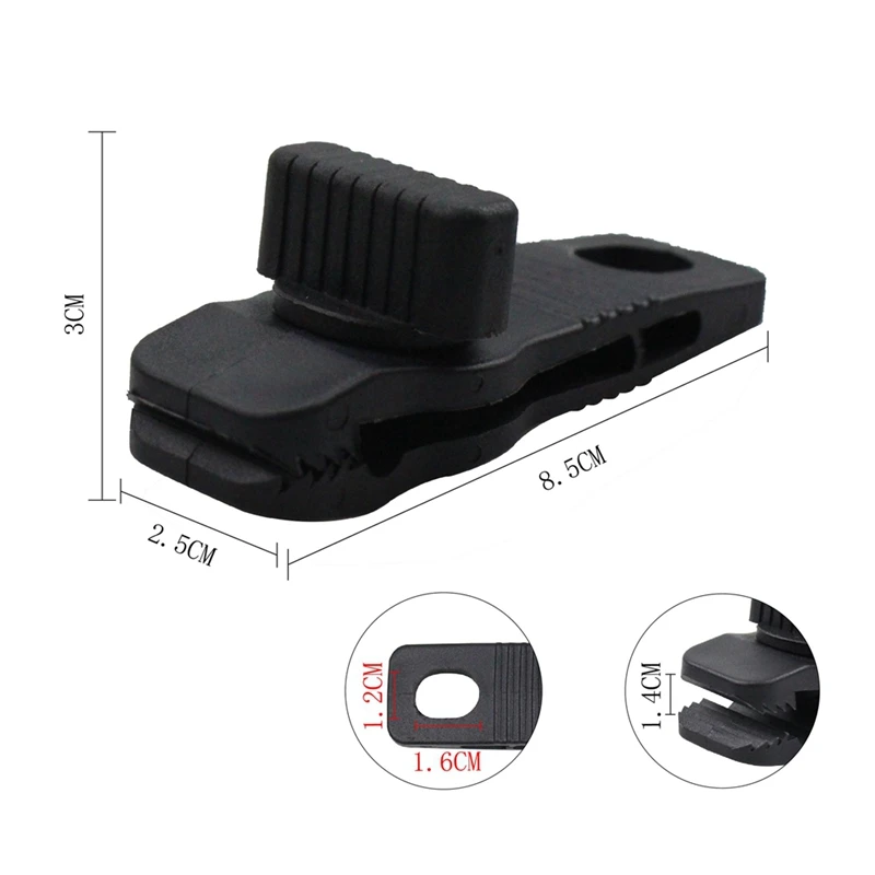 10 pçs toldo corda braçadeira lona braçadeira clipe de lona reutilizável tenda crocodilo clipe tenda dossel clipe para toldos acampamento durável preto