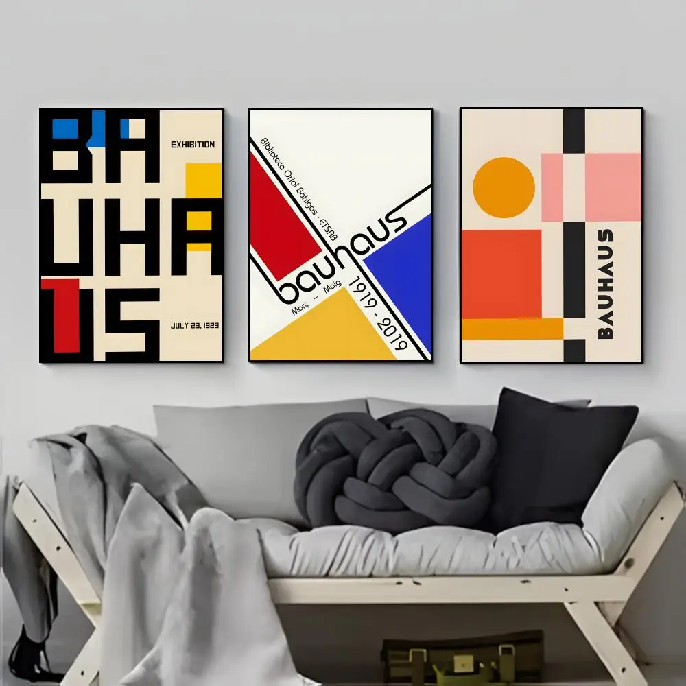 Minimal Sleek Design Bauhaus Style Art Poster Poster HD  Waterproof Wall Sticker Bar Living Room Decor Gift