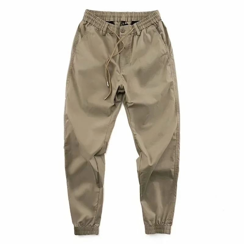 Simple cargo pants drawstring casual loose outdoor sports pants