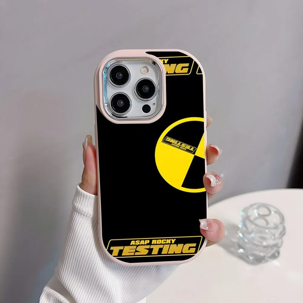 ASAP Mob Asap Rocky Rapper TESTING Phone Case Plating Camera Oval Soft Silicone For IPhone16 15 11 12 13 14 Pro Max Thicken Can