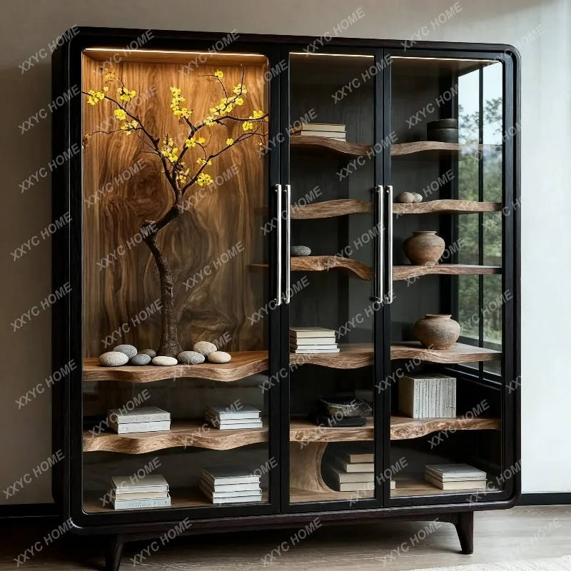 XX Style Solid Wood Sideboard Cabinet for Homestays, Storage Cabinet, Entryway Cabinet, Living Room Floor Cabinet