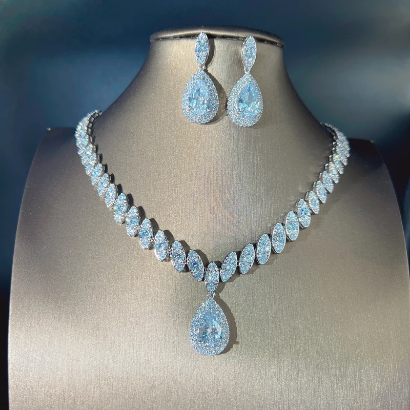 ensemble-collier-et-boucles-d'oreilles-en-zircon-blanc-exquis-design-goutte-d'eau-etincelant-accessoire-de-robe-de-mariee-robe-de-soiree-mode-de-luxe