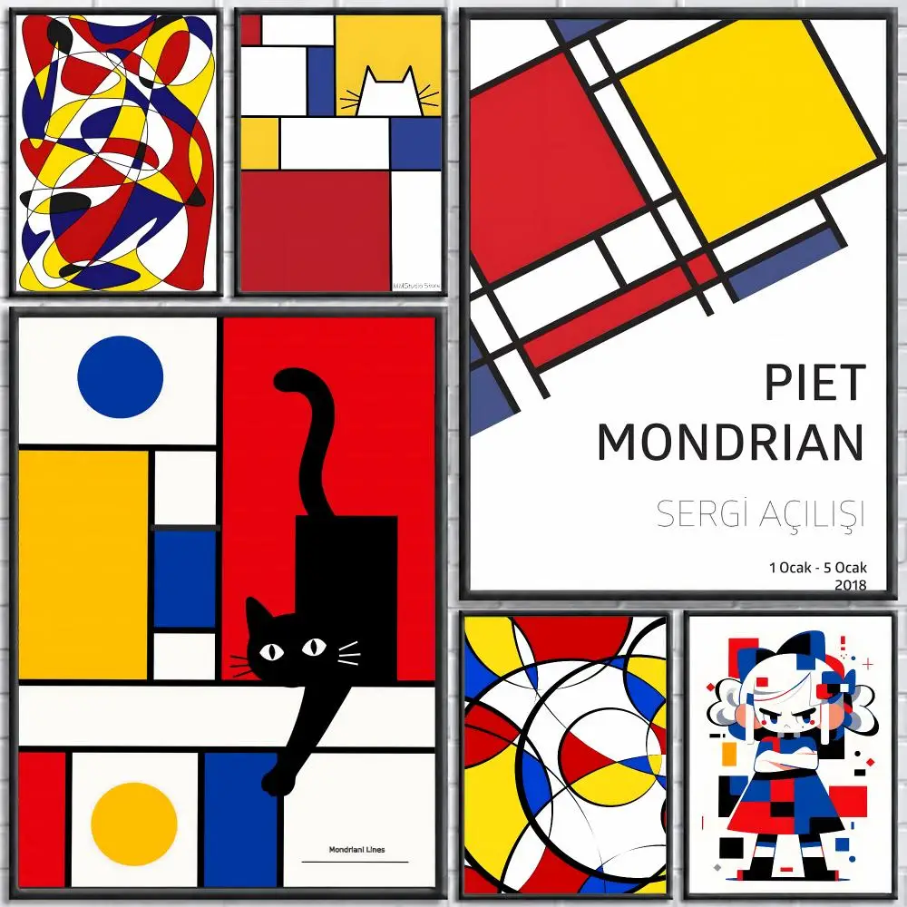 Artist Piet Mondrian Poster Print Wall Art Pictures Canvas Painting Living Room Bedroom Home Decor