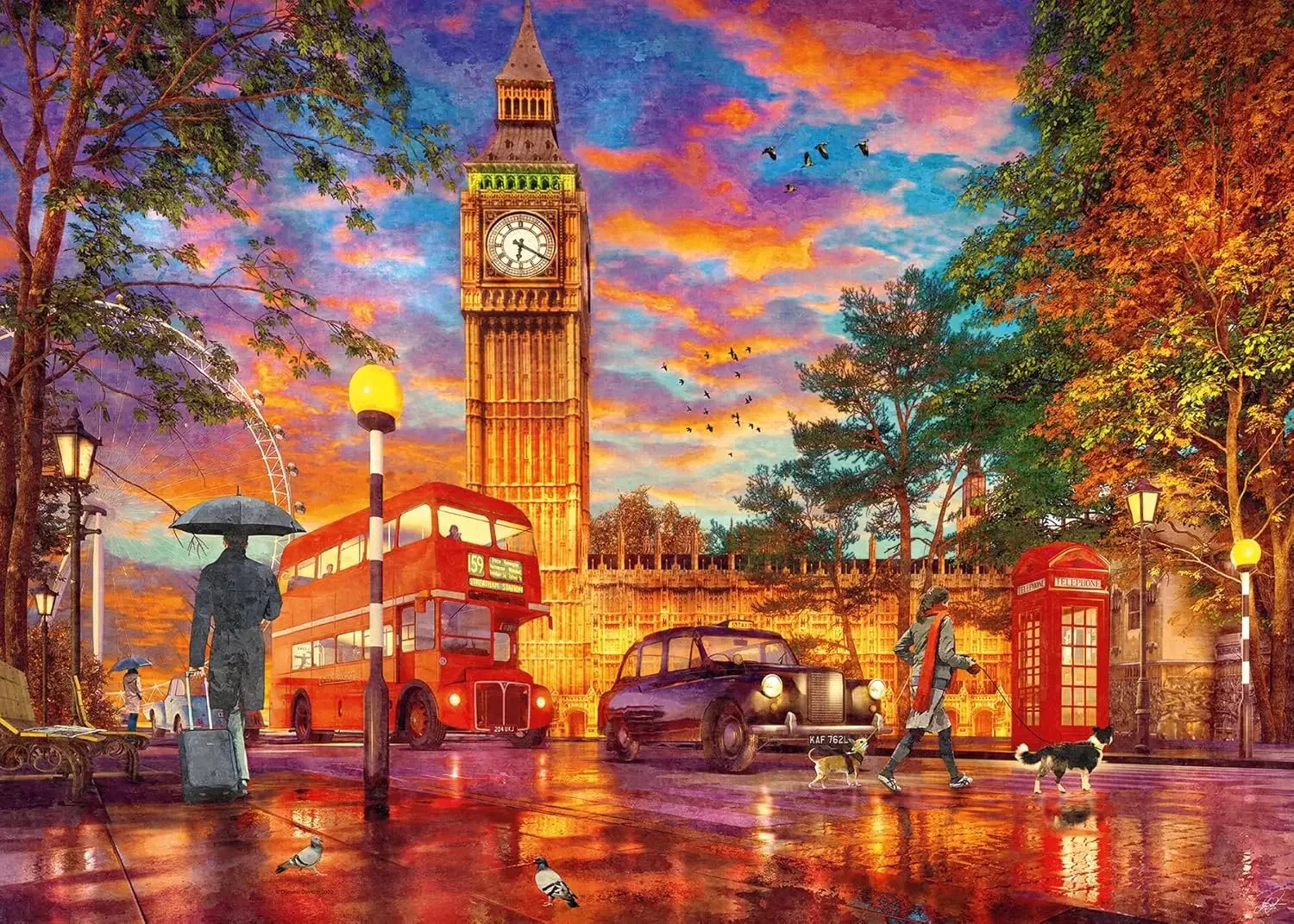 Adult Sunset in Lond Big Ben Jigsaw Puzzle 1000/500/300 Pieces Stress Relief Entertainment Toys Landscape Puzzles Christmas Gift
