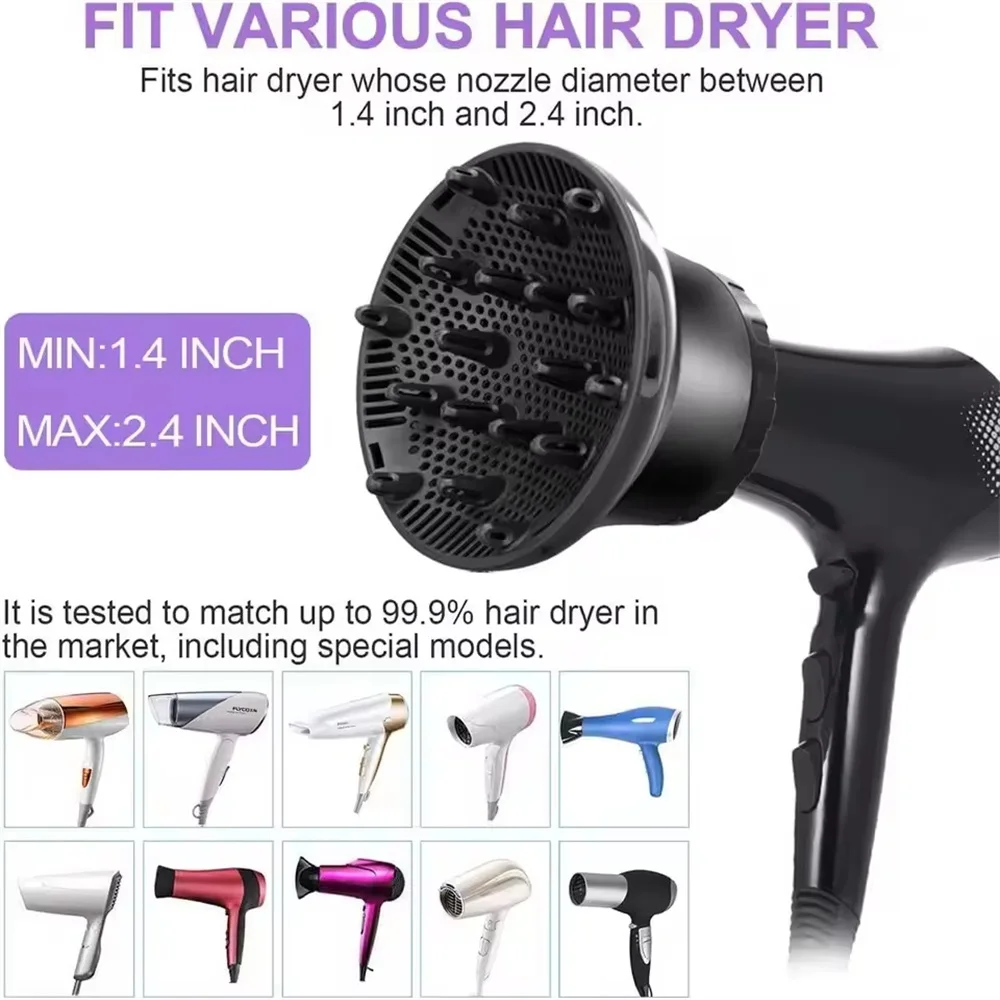 

Universal Hair Diffuser Adaptable for Blow Dryers with Rotatable Design Curly Hair Large Wind Hood Fixed Shape Dispersing Wind