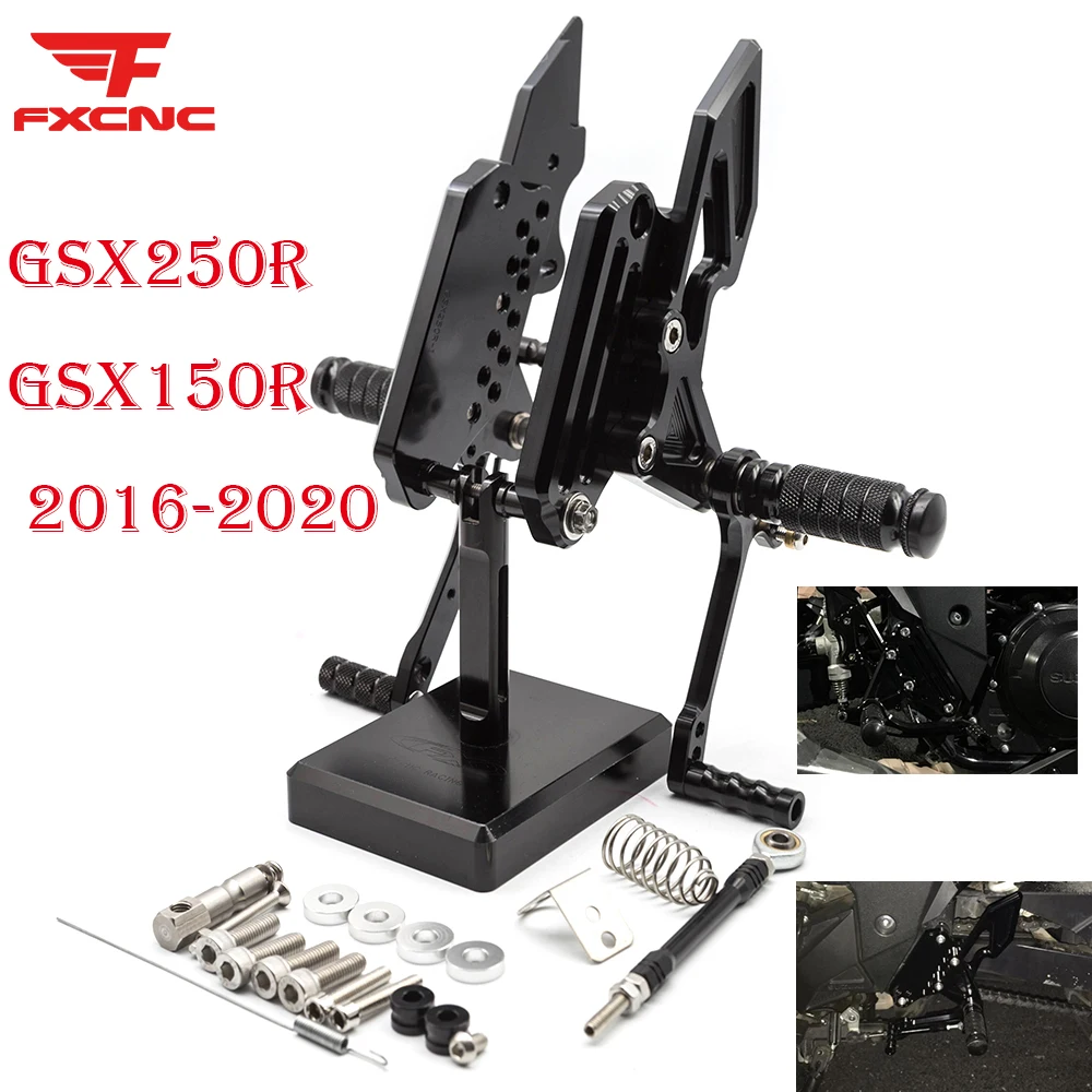 Motorcycle Rearset For Suzuki GSX250R GSX150R 2016-2020 Footrest Footpeg Adjustable Aluminum Rear Set Footrest Foot Peg