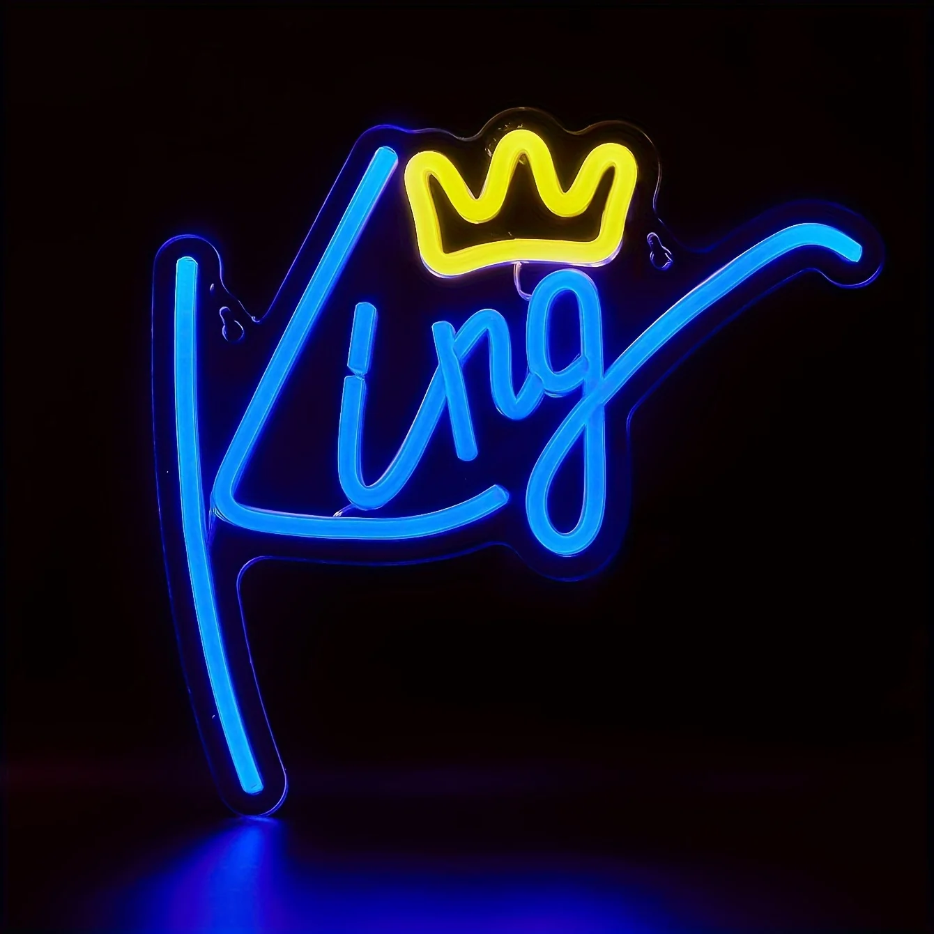 

Неоновая вывеска King Crown, светодиодный настенный светильник с USB-питанием, регулируемая яркость, холодный синий свет, для мужской комнаты, бара, игровой комнаты, офиса, гаража, декора для комнаты молодого человека, подарок