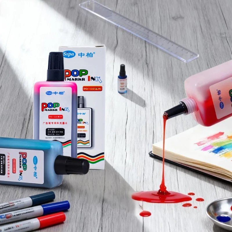 

25ml Quick Drying Waterproof Marker Pen Ink for Advertising Graffiti Painting Easy to Refill POP Easy-to-Use Refill Ink