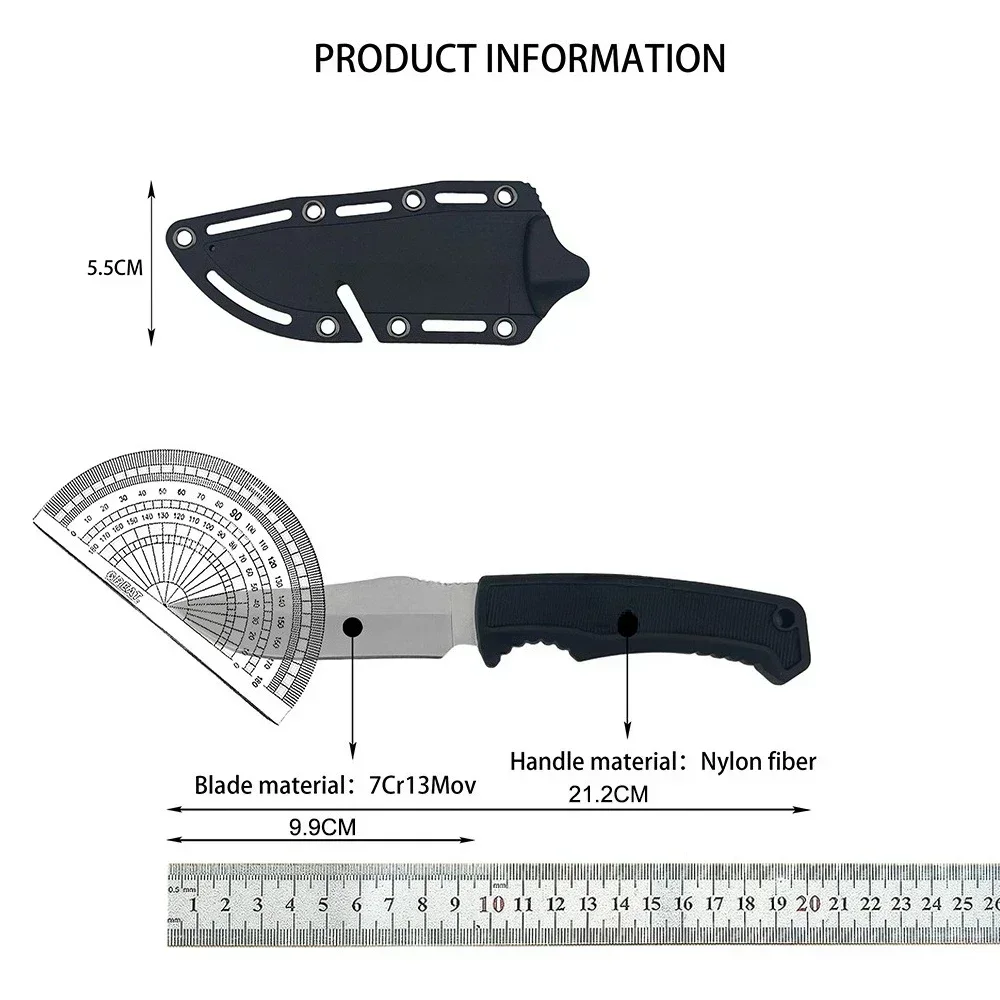 FK1001 7Cr13Mov Outdoor-Messer mit fester Klinge, robuste Scheide, für Bergsteigen, Wandern, Camping, tragbare Messer für den täglichen Gebrauch, Allzweck-Obstmesser – Detail 8