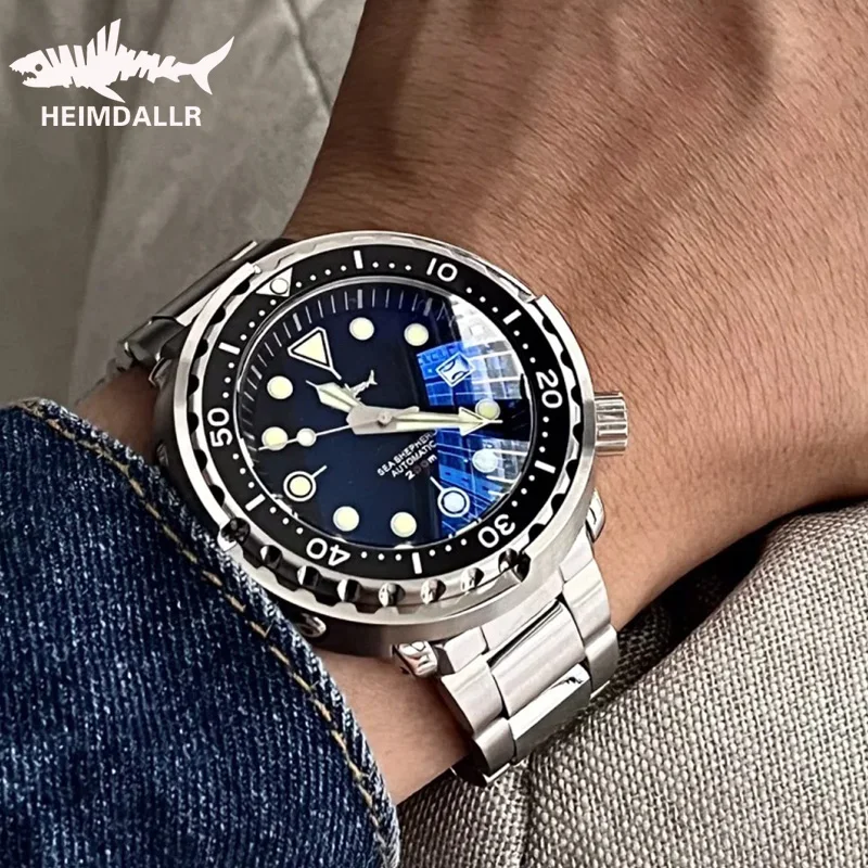 HEIMDALLR Tuna Men Dive Watch NH35 Stainless Automatic Mechanical Wristwatches Sapphire Crystal C3Super Luminous 200M Waterproof