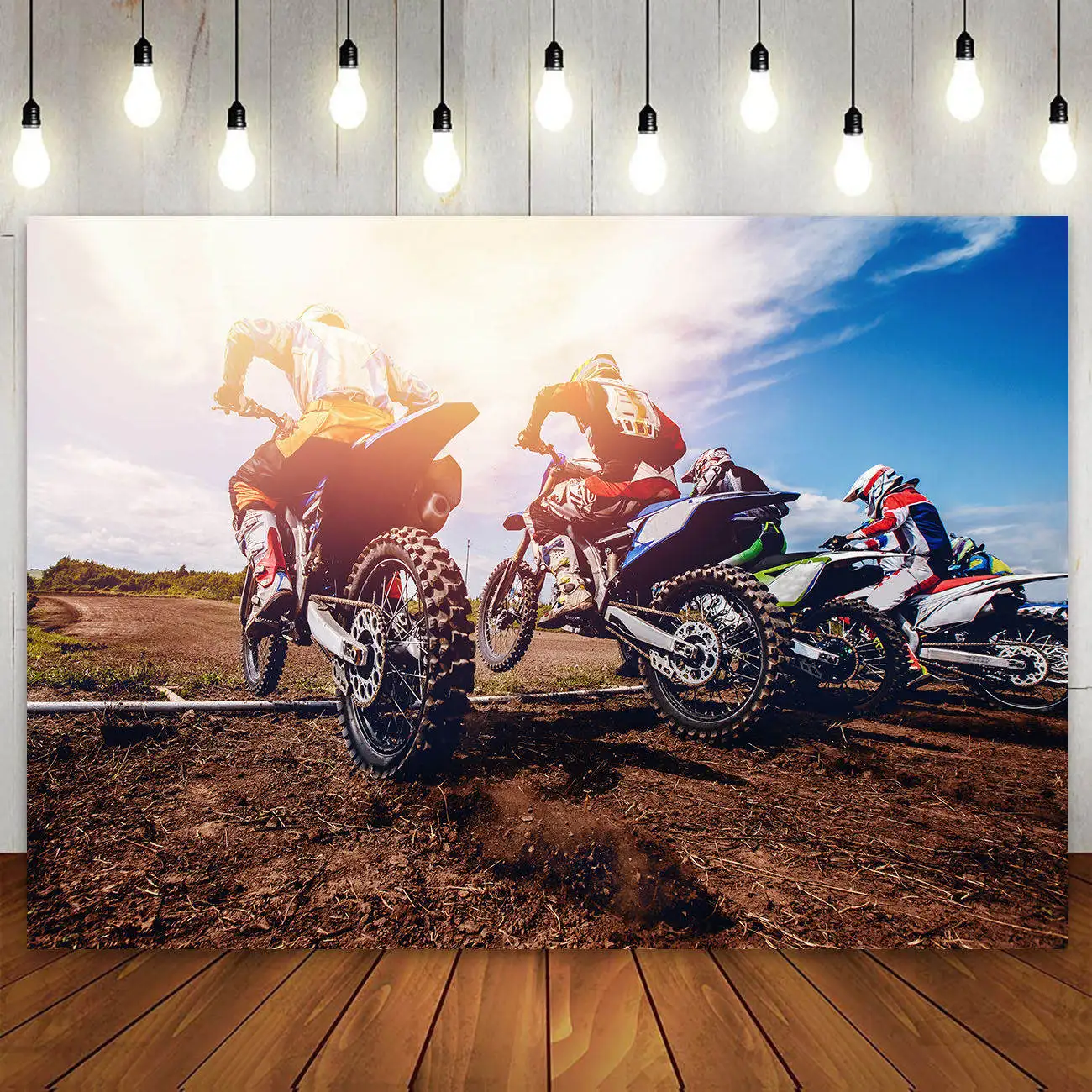 Motocross Racing Theme Backdrop Motorcycle Photography Background for Boys Birthday Party Decoration Banner Poster Vinyl 7x5ft