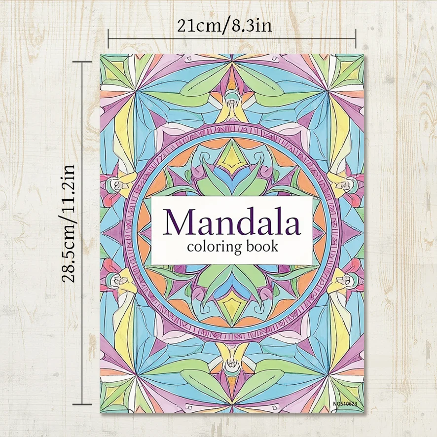 Mandala Adult Coloring Book - 8.3x11.2 inches Stress relief coloring book 22 pages of art therapy illustrations to relieve anxie