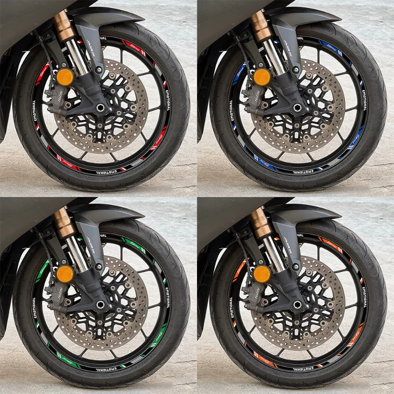 Roda da motocicleta reflexiva adesivo aro hub fita decalques 10 "12" 13 "14" decoração para suzuki honda acessórios (para uma roda)