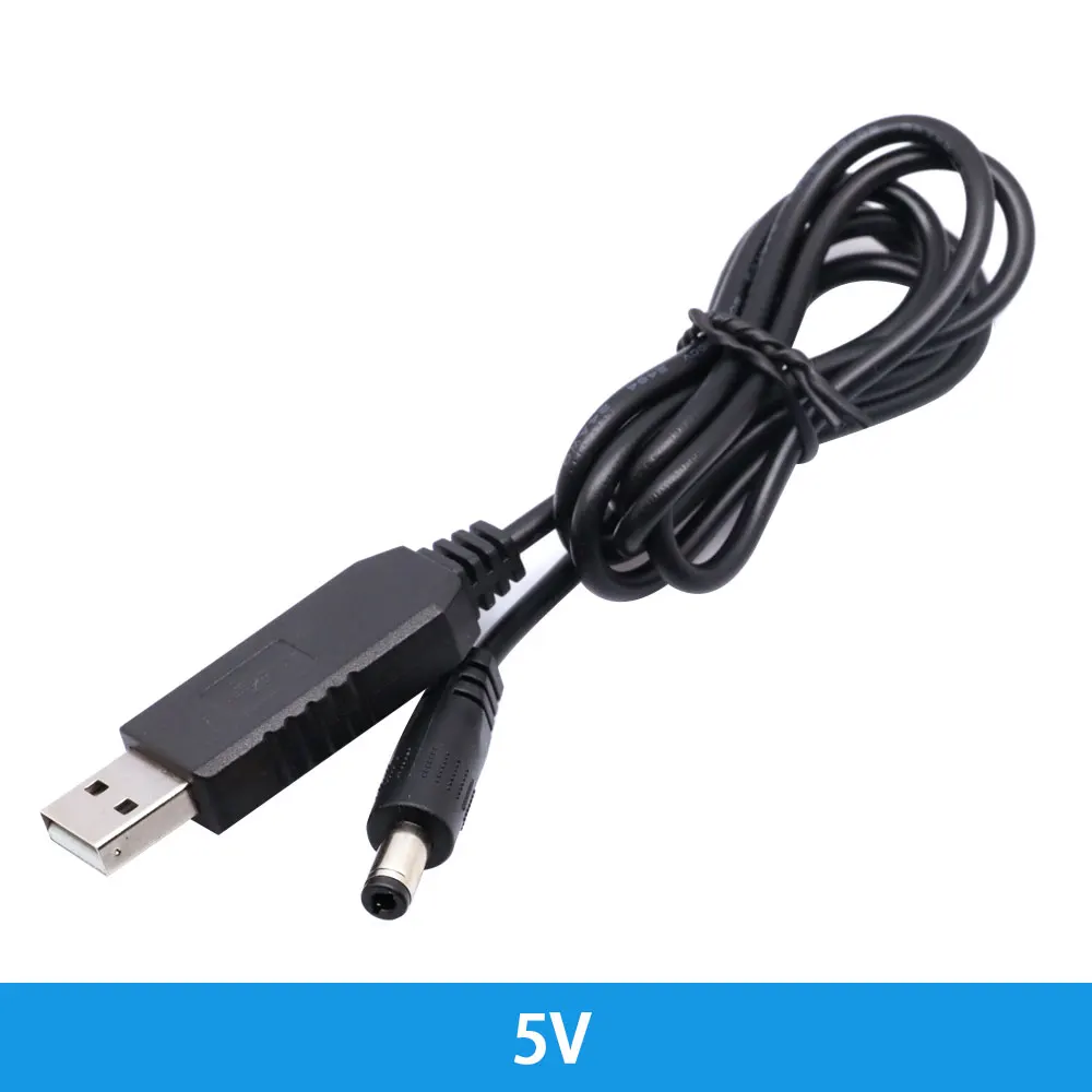 5.5*2.1mm WiFi to Powerbank Cable Connector DC 5V to 12V USB Cable Boost Converter Step-up Cord for Wifi Router Modem Fan