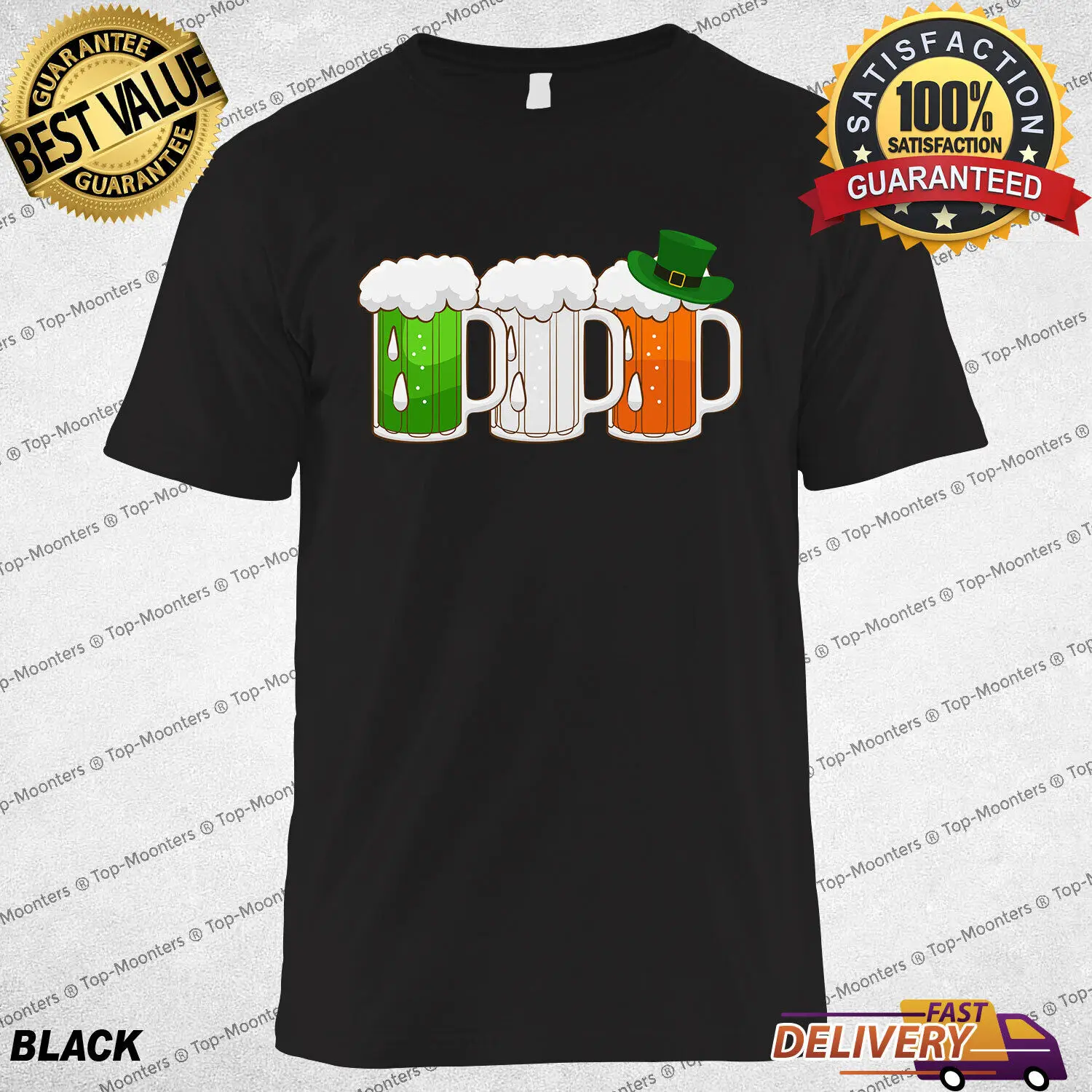 

Irish Leprechaun Beer Ireland Flag Happy St Patrick's Day Gift T-shirt, Tee Gift