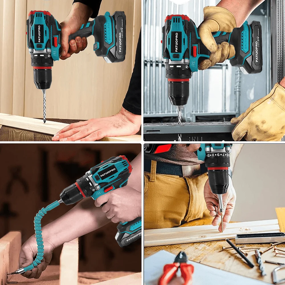 10 مللي متر فرش 2 سرعة الحفر الكهربائية اللاسلكي الحفر مفك المعادن تشاك الحفر أداة السلطة لبطارية ماكيتا 18 فولت (لا بطارية) #6