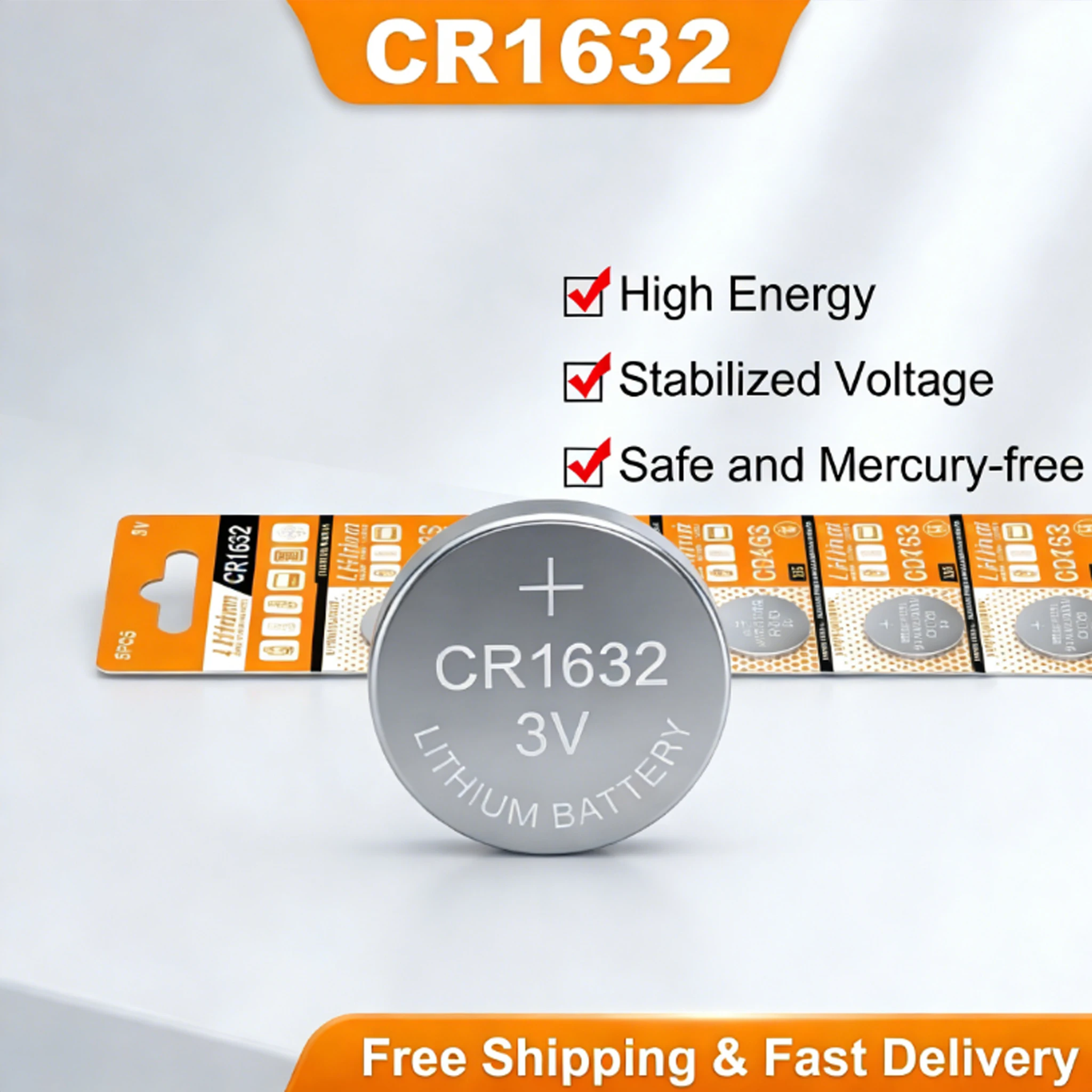 

3V CR1632 Lithium Batteries 10-30 Pack 120mAh Coin Cell for Electronic Watch Remote Car Key Calculator