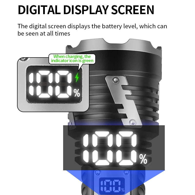 Imagem -03 - Lanternas Led Recarregáveis à Prova Dágua Luz da Tocha Alta Potência Lanterna Tática Lanterna de Acampamento Super Poderoso 36 Core Xhp360