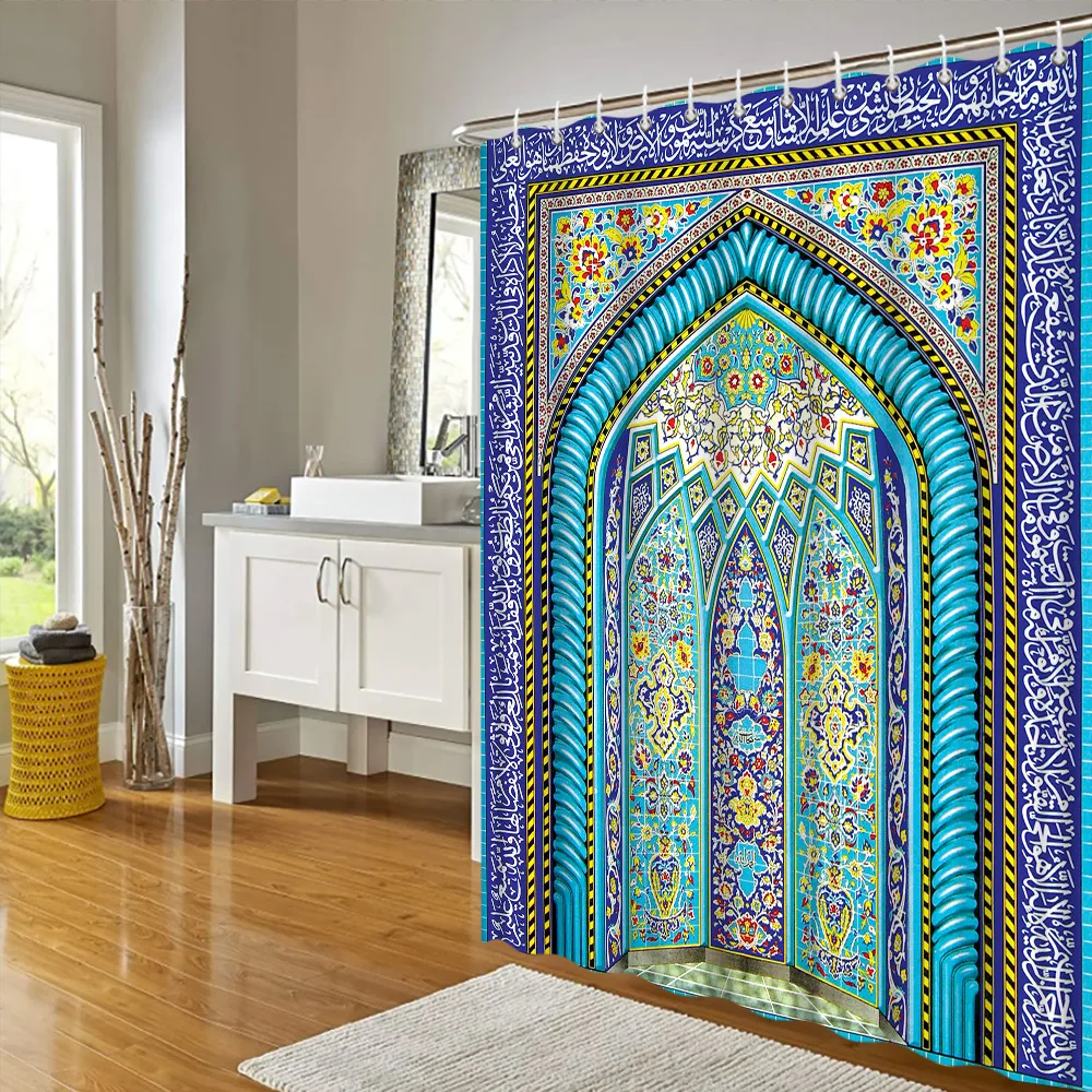 Arabic Arch Morocco Antique Doors Shower Curtain Old Vintage Farm Wood Door Bedroom Curtains With Door Pattern Bathroom Decor