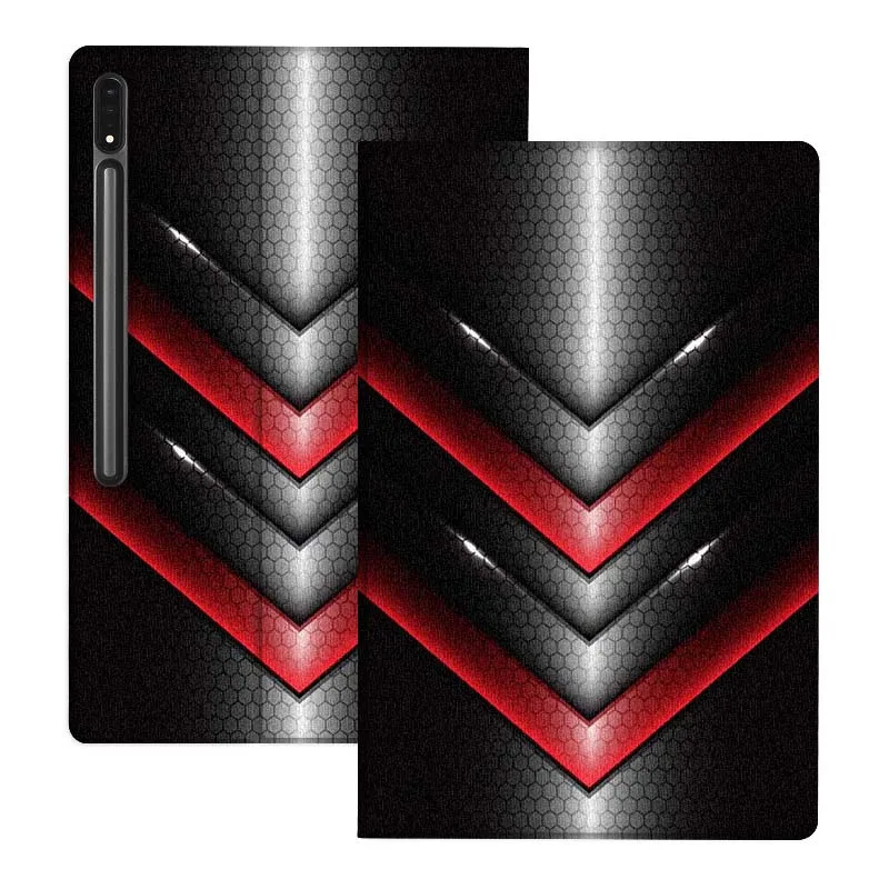 

Cool Black Red Chevron For Samsung Galaxy Tab S10 S9 S8 S7 FE Lite Soft Flexible Support Tablet Case Gift