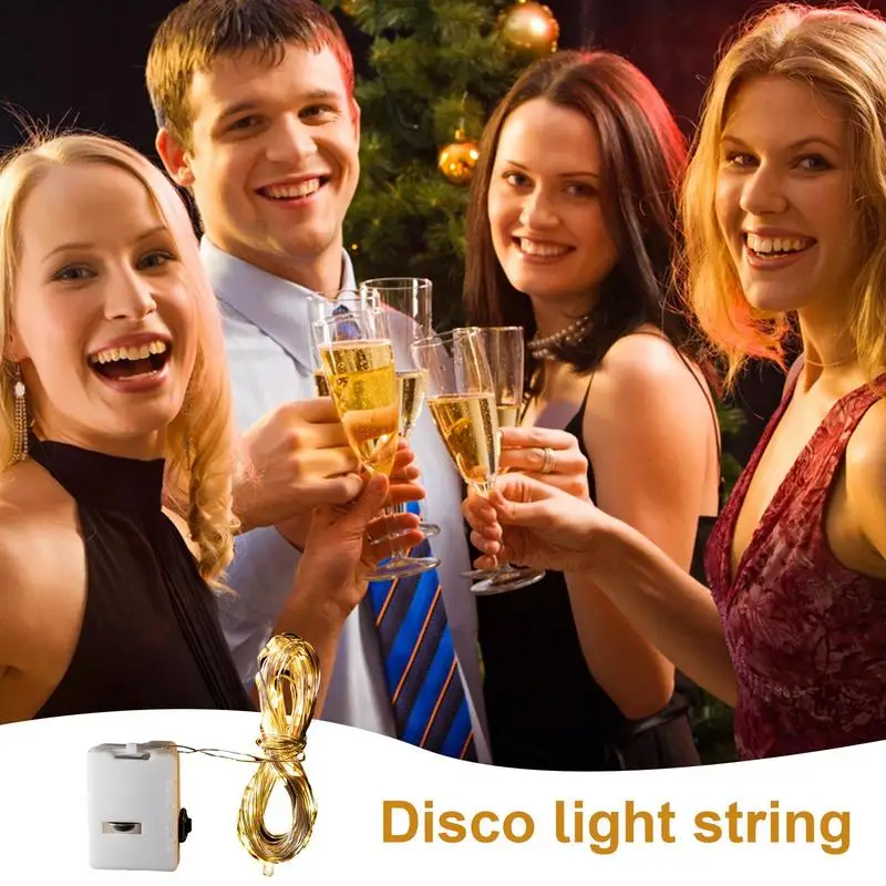 6PCS LED Wire String Light Battery Operated Copper Wire Fairy Lights For Wedding Patios Party Garden Decoration Waterproof Lamp