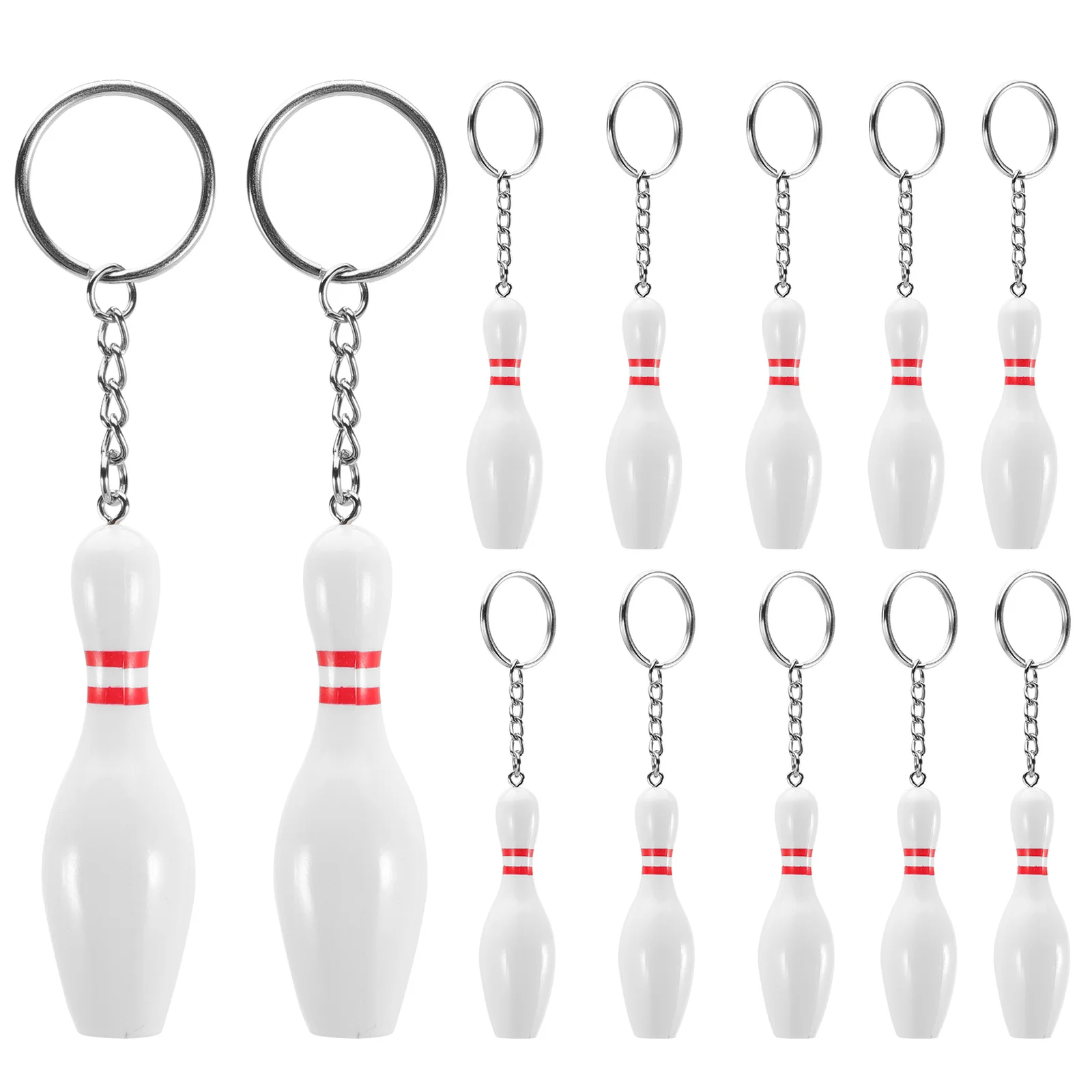 12 Pcs Bowling Keychain Backpack Hanging Pendant Small Keychains Mini Practical Party Decorations Pvc Bag Decors