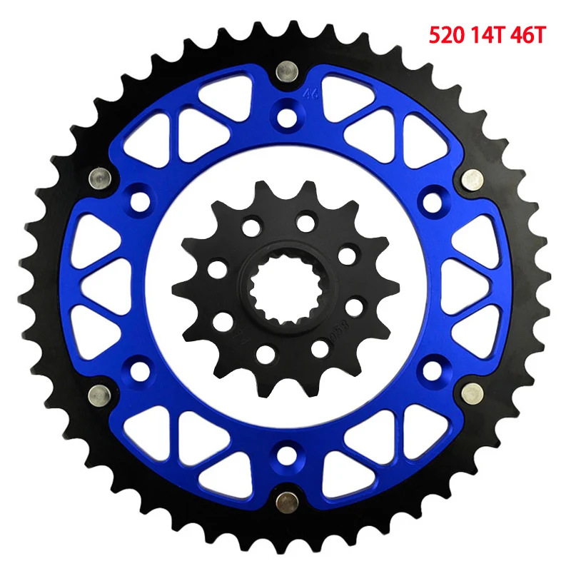 520 Motorcycle 45T~ 52T 14T Front & Rear Sprocket For GS300 SX380 SX400 SX440 SX500 SX520 SX525 EX530 SX144 SX150 EX200 MXC200