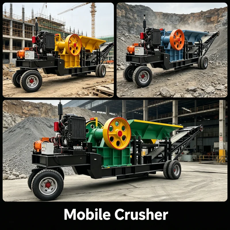 Efficient 4 5tph Small Mobile Jaw Crushing Line AC Motor for Stone Concrete Recycling Aggregate Processing Trituradora Mandíbula
