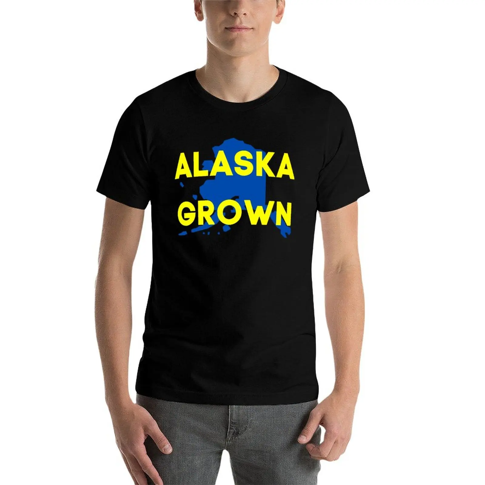 

Футболка Alaska Grown, мужские футболки для мужчин, повседневные футболки для мужчин, винтажная футболка с рисунком аниме, футболка