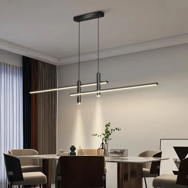 LED Pendant Light Smart Remote Control Adjustable Color Temperature Brightness Living Room Restaurant Hanging Lamp Home Light
