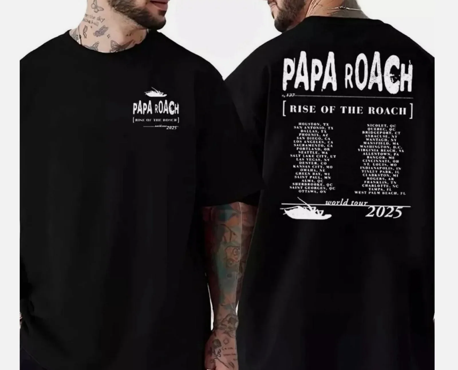 Papa Roach Rise Of The Roach 2025 North American Tour T-Shirt, fan gift