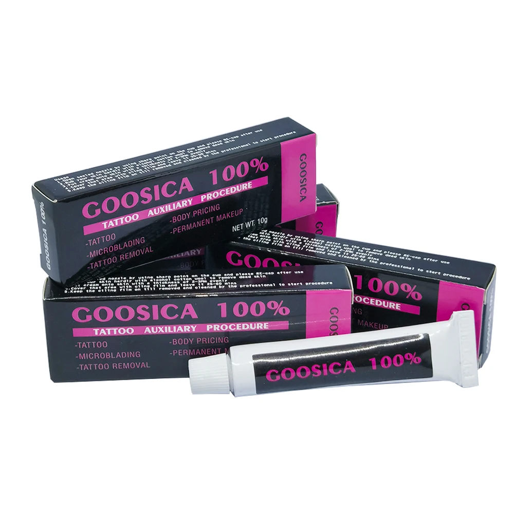 

100% Goosica Tattoo Cream for Permanent Makeup Eyebrow Lips Liner Tattoo Art Beauty Microblading Piercing Auxiliary 10g