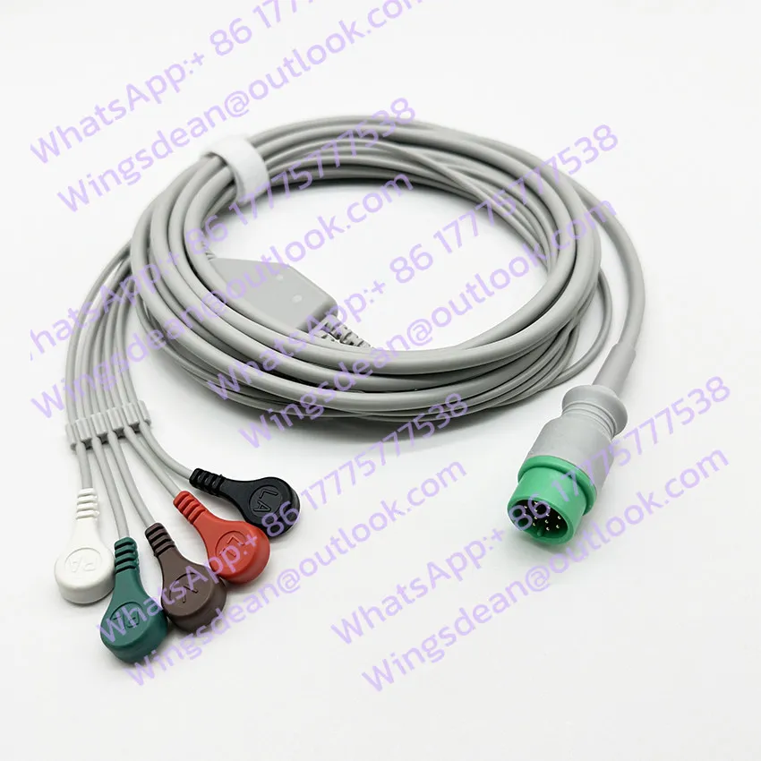 Q series M series S series monitors integrated 12-pin 5-lead encrypted ECG lead cable