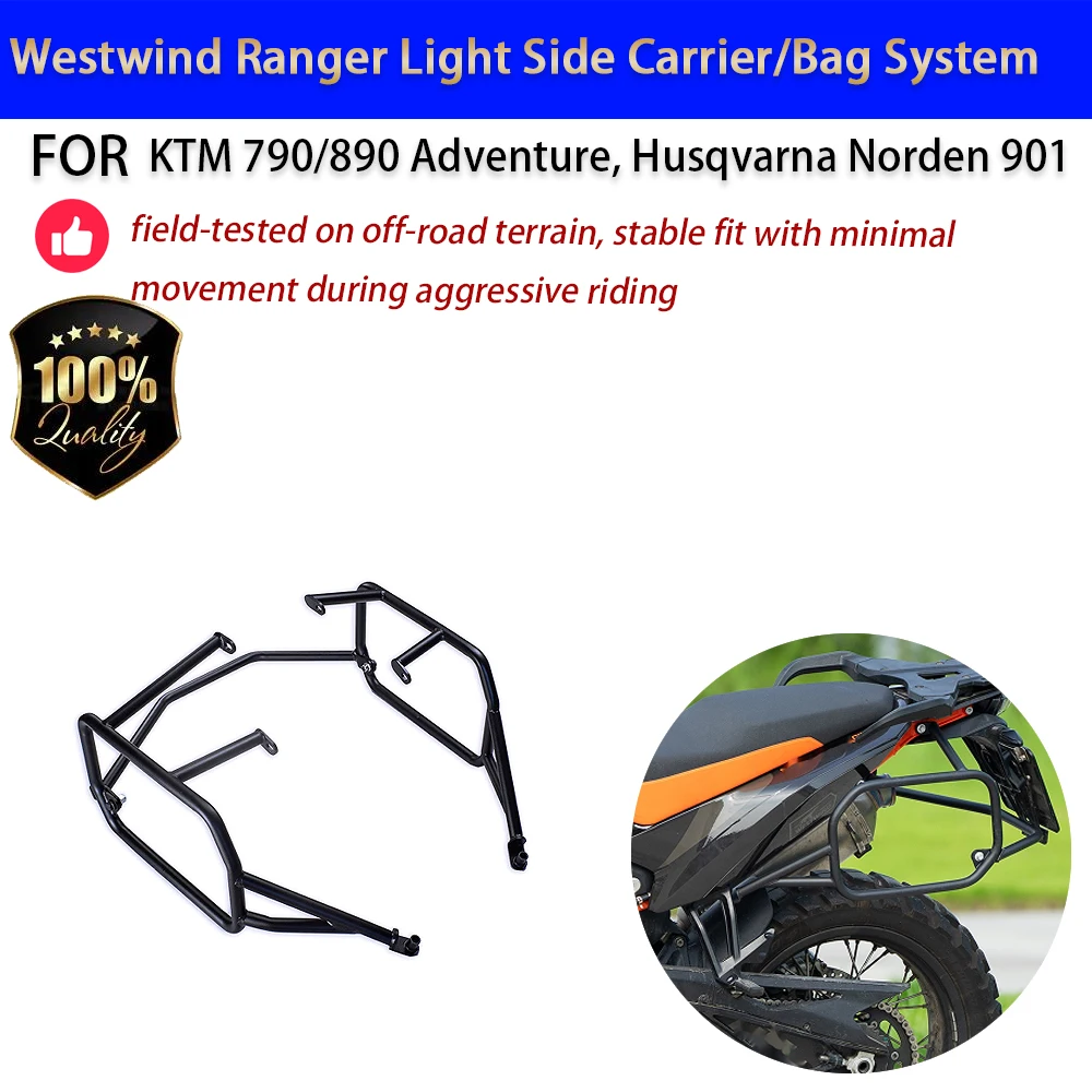 For KTM 790 890 ADV Husqvarna Norden 901 Side Carrier Pannier Rack Dry Bag No-Drill Accesorios Moto