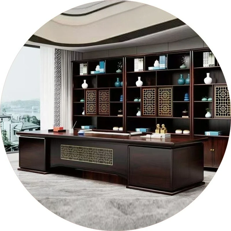 

Customizable Ebony Boss Desk Taipan Desk President Desk
